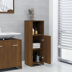 vidaXL Bathroom Cabinet Brown Oak 30x30x95 cm Engineered Wood