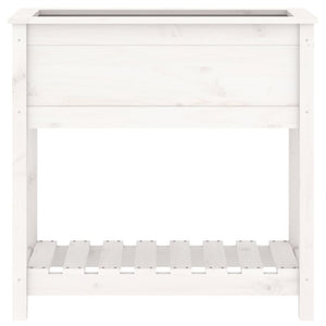 vidaXL Planter with Shelf White 82.5x34.5x81 cm Solid Wood Pine