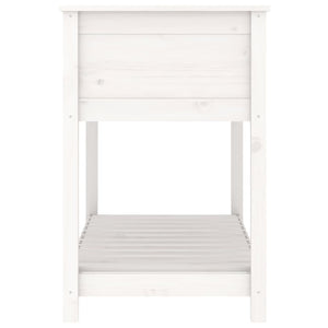 vidaXL Planter with Shelf White 111.5x54x81 cm Solid Wood Pine