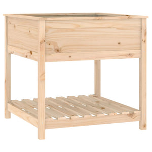 vidaXL Planter with Shelf 82.5x82.5x81 cm Solid Wood Pine