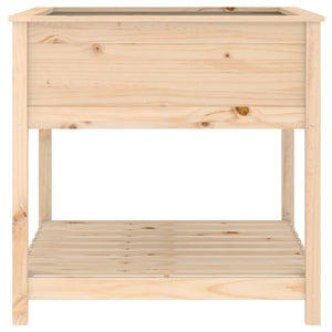 vidaXL Planter with Shelf 82.5x82.5x81 cm Solid Wood Pine