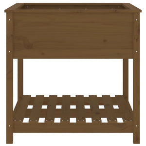 vidaXL Planter with Shelf Honey Brown 82.5x82.5x81 cm Solid Wood Pine