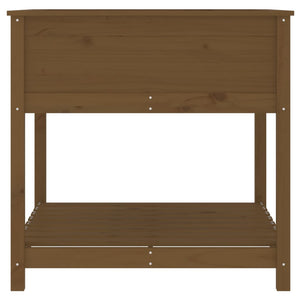 vidaXL Planter with Shelf Honey Brown 82.5x82.5x81 cm Solid Wood Pine