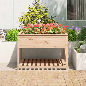 vidaXL Planter with Shelf 111.5x111.5x81 cm Solid Wood Pine