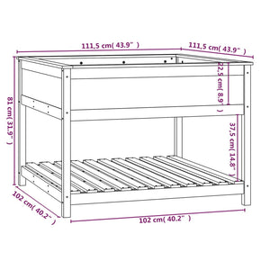 vidaXL Planter with Shelf 111.5x111.5x81 cm Solid Wood Pine