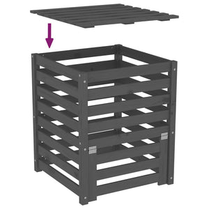 vidaXL Composter Grey 63.5x63.5x77.5 cm Solid Wood Pine