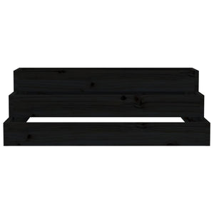 vidaXL Planter Black 80x80x27 cm Solid Wood Pine