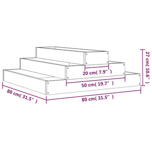 vidaXL Planter Black 80x80x27 cm Solid Wood Pine