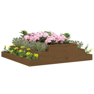 vidaXL Planter Honey Brown 110x110x27 cm Solid Wood Pine