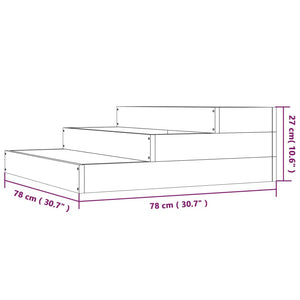 vidaXL Planter White 78x78x27 cm Solid Wood Pine