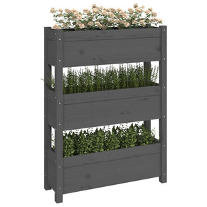 vidaXL Planter Grey 77x25x104.5 cm Solid Wood Pine