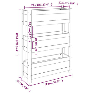 vidaXL Planter Grey 77x25x104.5 cm Solid Wood Pine