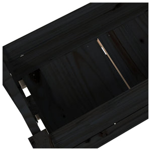 vidaXL Planter Black 77x25x66 cm Solid Wood Pine