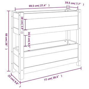 vidaXL Planter Black 77x25x66 cm Solid Wood Pine