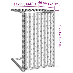 vidaXL C Table Black 40x35x60 cm Poly Rattan