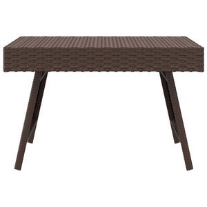 vidaXL Foldable Side Table Brown 60x40x38 cm Poly Rattan