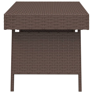 vidaXL Foldable Side Table Brown 60x40x38 cm Poly Rattan