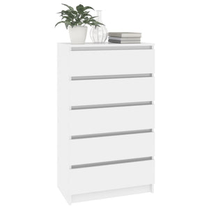 vidaXL Drawer Cabinet High Gloss White 60x36x103 cm Engineered Wood