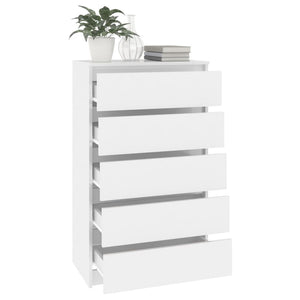 vidaXL Drawer Cabinet High Gloss White 60x36x103 cm Engineered Wood