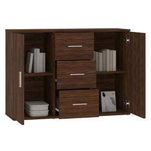 vidaXL Sideboard Brown Oak 91x29.5x65 cm Engineered Wood