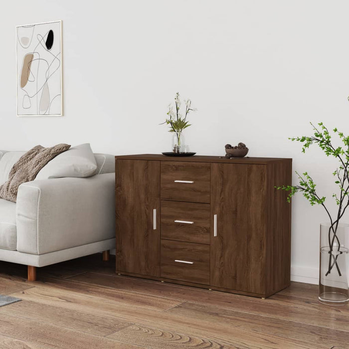 vidaXL Sideboard Brown Oak 91x29.5x65 cm Engineered Wood