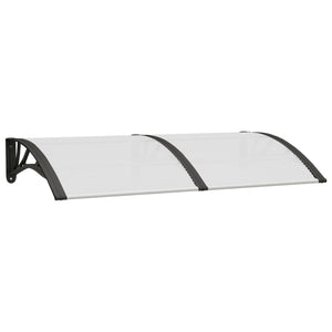 vidaXL Door Canopy Black and Transparent 150x75 cm Polycarbonate