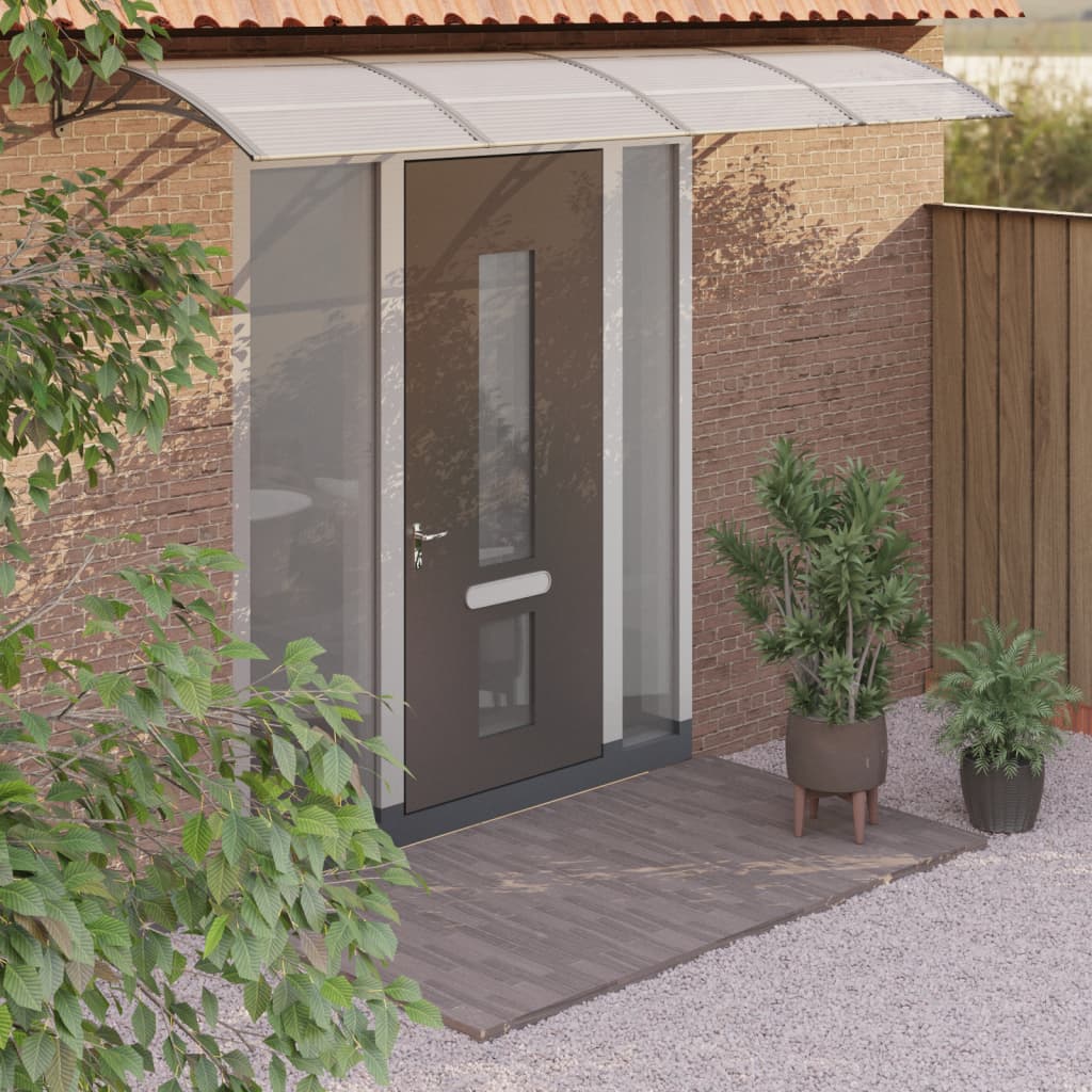 vidaXL Door Canopy Grey 350x100 cm Polycarbonate