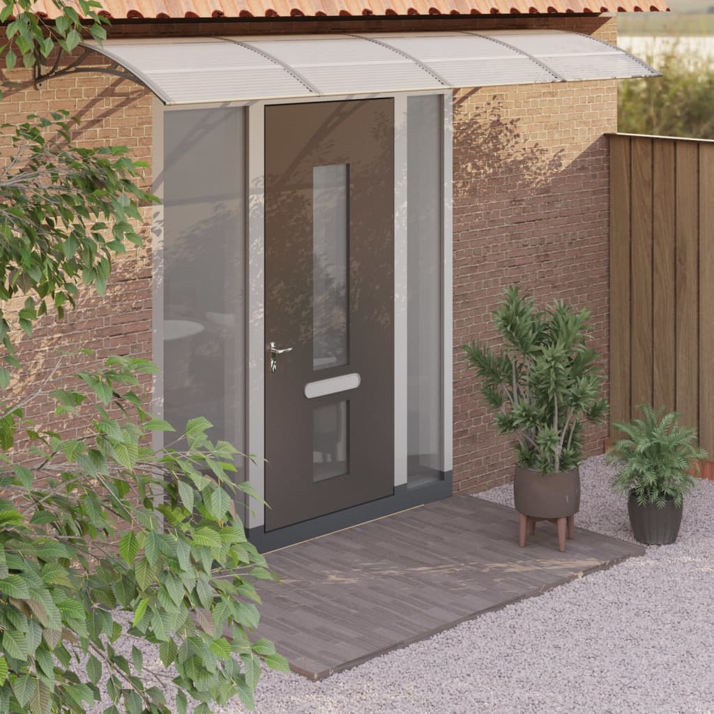 vidaXL Door Canopy Grey and Transparent 400x75 cm Polycarbonate