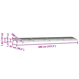 vidaXL Door Canopy Black 400x100 cm Polycarbonate