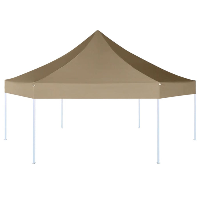 vidaXL Hexagonal Pop-Up Foldable Marquee 3.6x3.1 m Taupe 220g/m²