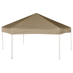 vidaXL Hexagonal Pop-Up Marquee with Sidewalls 3.6x3.1 m Taupe 220g/m²