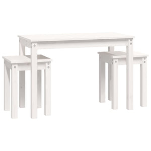 vidaXL Nesting Tables 3 pcs White Solid Wood Pine