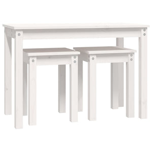 vidaXL Nesting Tables 3 pcs White Solid Wood Pine