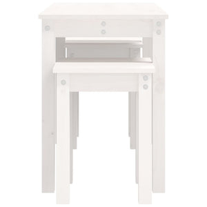 vidaXL Nesting Tables 3 pcs White Solid Wood Pine