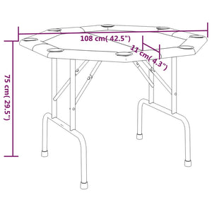 vidaXL 8-Player Folding Poker Table Blue 108x108x75 cm