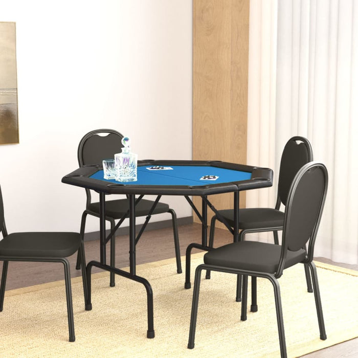 vidaXL 8-Player Folding Poker Table Blue 108x108x75 cm