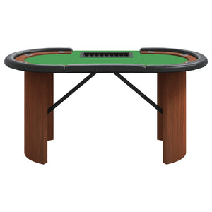 vidaXL 10-Player Poker Table with Chip Tray Green 160x80x75 cm