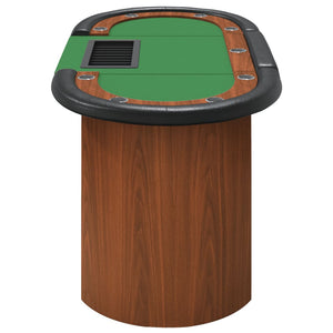 vidaXL 10-Player Poker Table with Chip Tray Green 160x80x75 cm