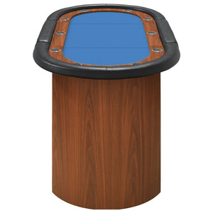 vidaXL 10-Player Poker Table Blue 160x80x75 cm