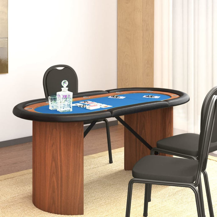 vidaXL 10-Player Poker Table Blue 160x80x75 cm