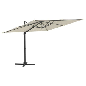 vidaXL Cantilever Umbrella with Aluminium Pole Sand White 400x300 cm