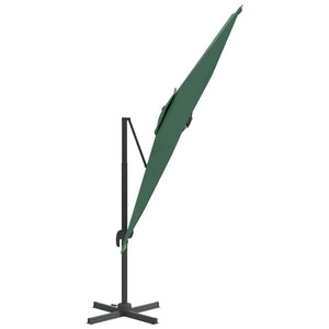 vidaXL Cantilever Umbrella with Aluminium Pole Green 400x300 cm