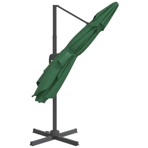 vidaXL Cantilever Umbrella with Aluminium Pole Green 400x300 cm