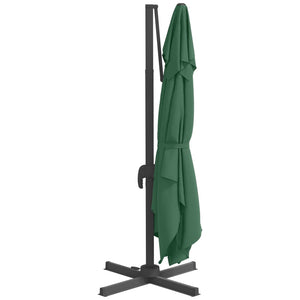 vidaXL Cantilever Umbrella with Aluminium Pole Green 400x300 cm