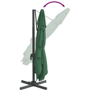 vidaXL Cantilever Umbrella with Aluminium Pole Green 400x300 cm