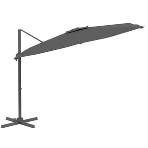 vidaXL Cantilever Umbrella with Aluminium Pole Anthracite 400x300 cm