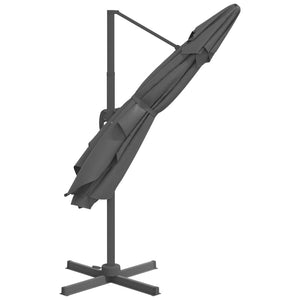 vidaXL Cantilever Umbrella with Aluminium Pole Anthracite 400x300 cm