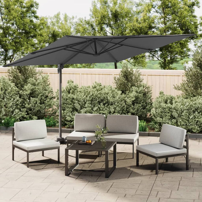 vidaXL Cantilever Umbrella with Aluminium Pole Anthracite 400x300 cm