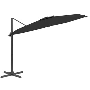 vidaXL Cantilever Umbrella with Aluminium Pole Black 300x300 cm