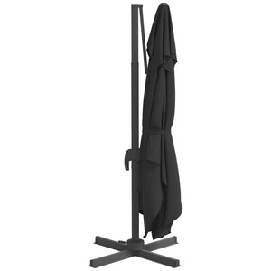 vidaXL Cantilever Umbrella with Aluminium Pole Black 300x300 cm